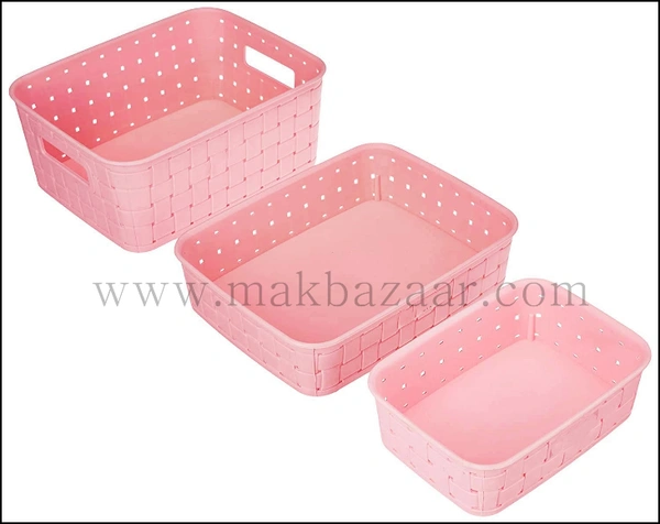 Multipurpose Smart Shelf Basket Storage Basket (Set 3 Pc)
